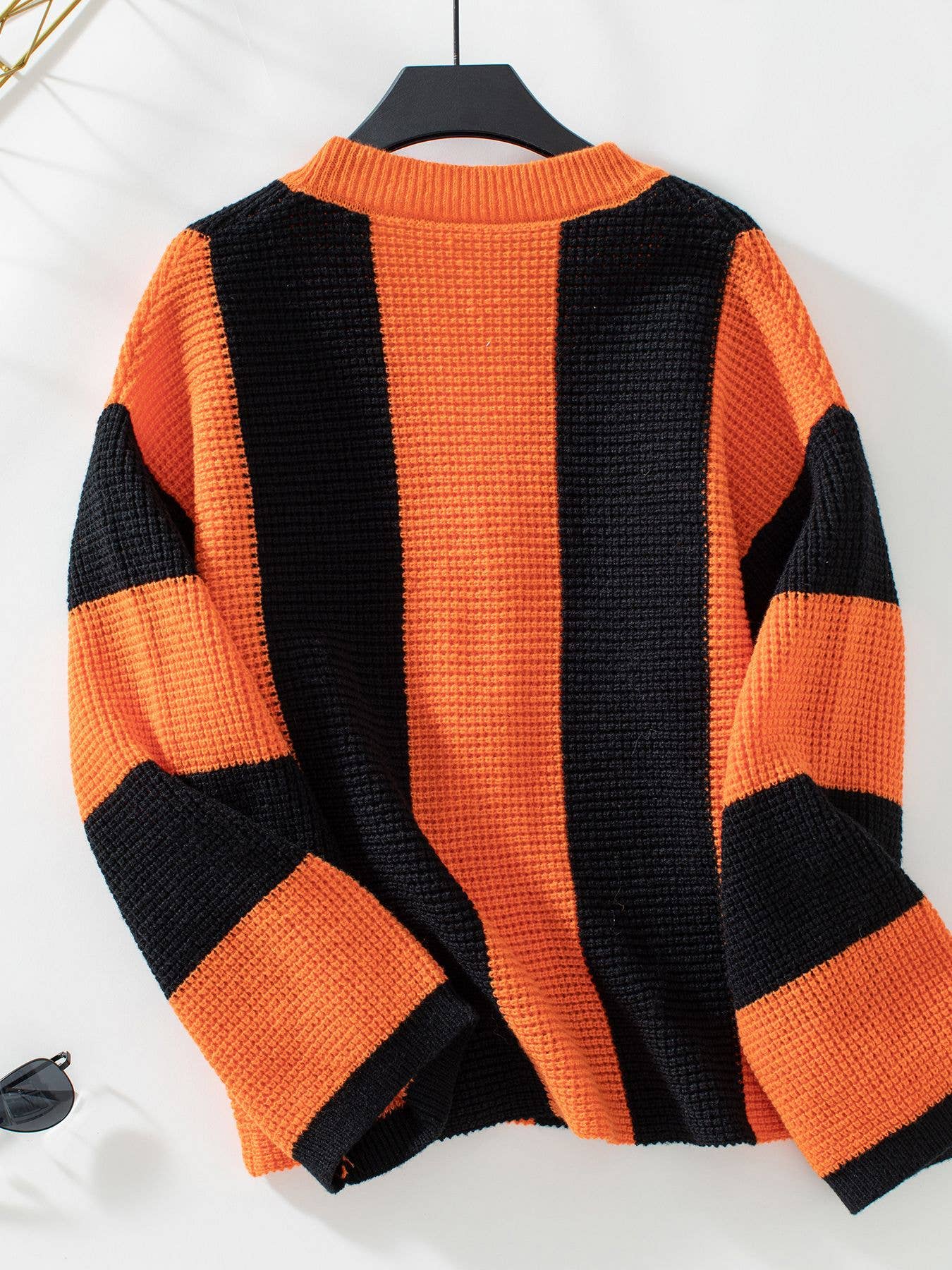 CONTRASTING STRIPED CARDIGAN SWEATER JACKET