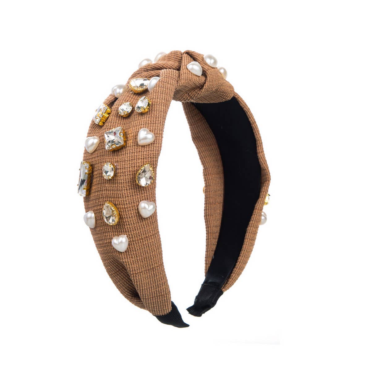 DIAMOND AND PEARL WIDE HEADBAND