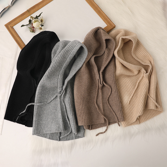 Cashmere Balaclava Hat ??Knit Hood Scarf for Her_CWAH3994