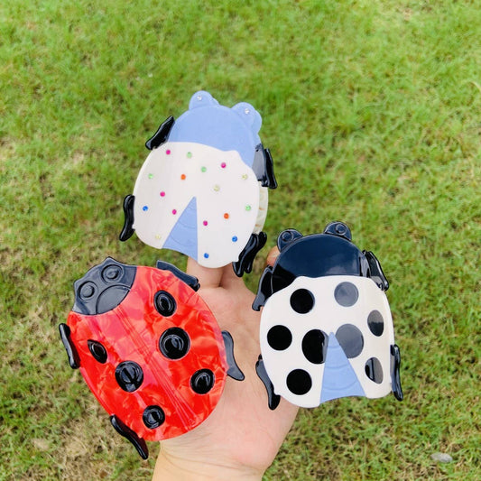 CUTE LADYBUG INSECT SHAPE ACETATE HAIR CLAW CLIP