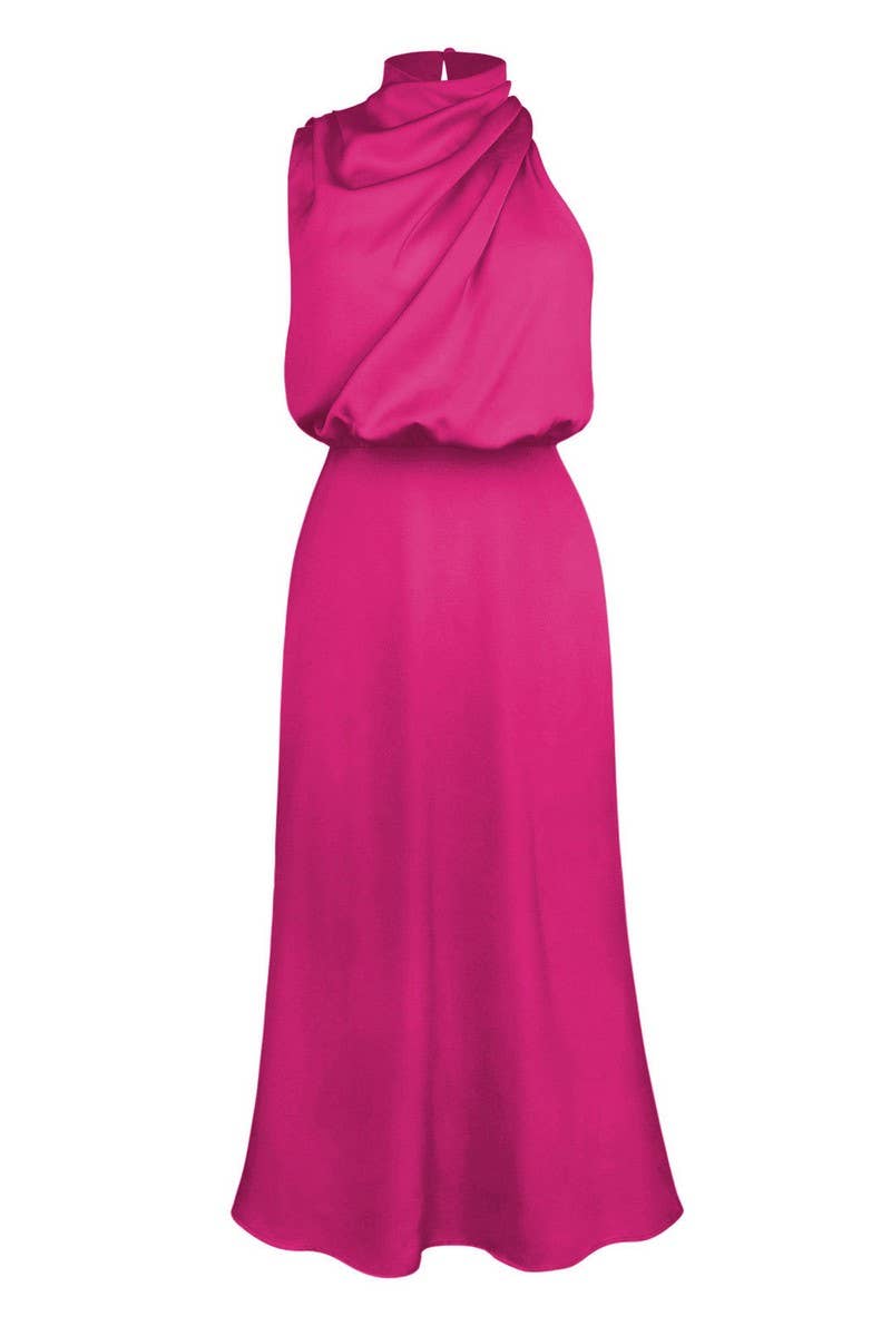 CWDMD6142_SPRING AND SUMMER HIGH-END SATIN SLEEVELESS DRESS