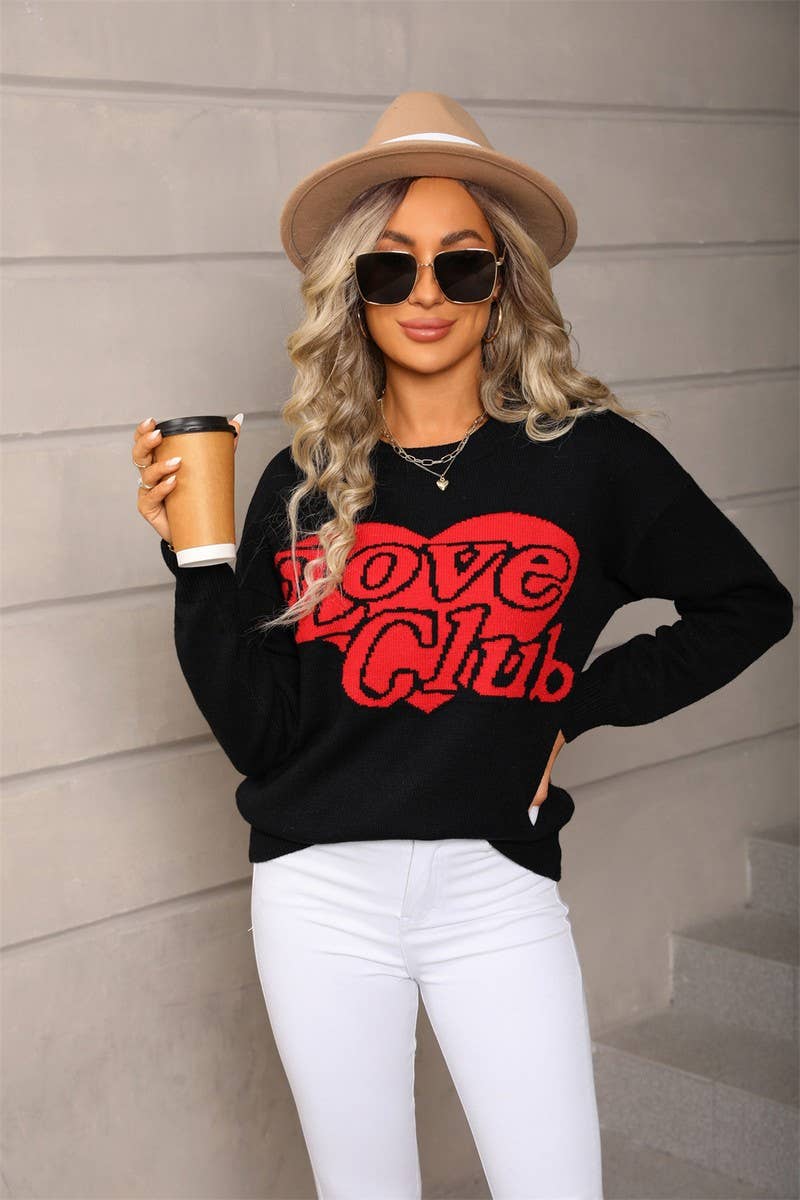 CWOSWL07594_VALENTINE HEART LOOSE FIT KNIT SWEATER