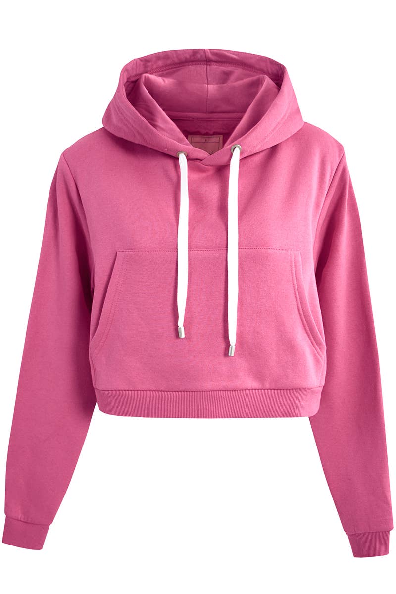 CWOHOL428_Lightweight Pullover Hoodie Cropped Sweatshirt