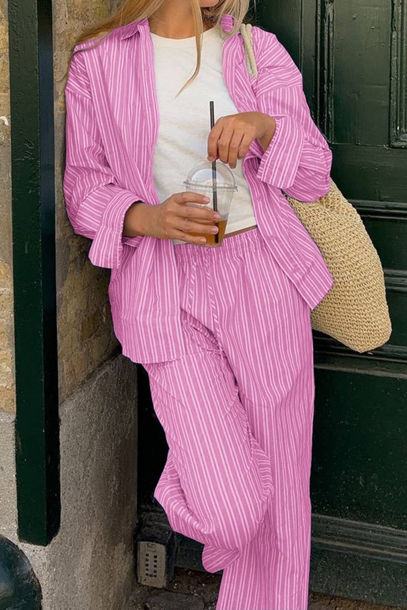 CWSTB00447_CASUAL VACATION LONG SLEEVE SHIRT PANTS SET