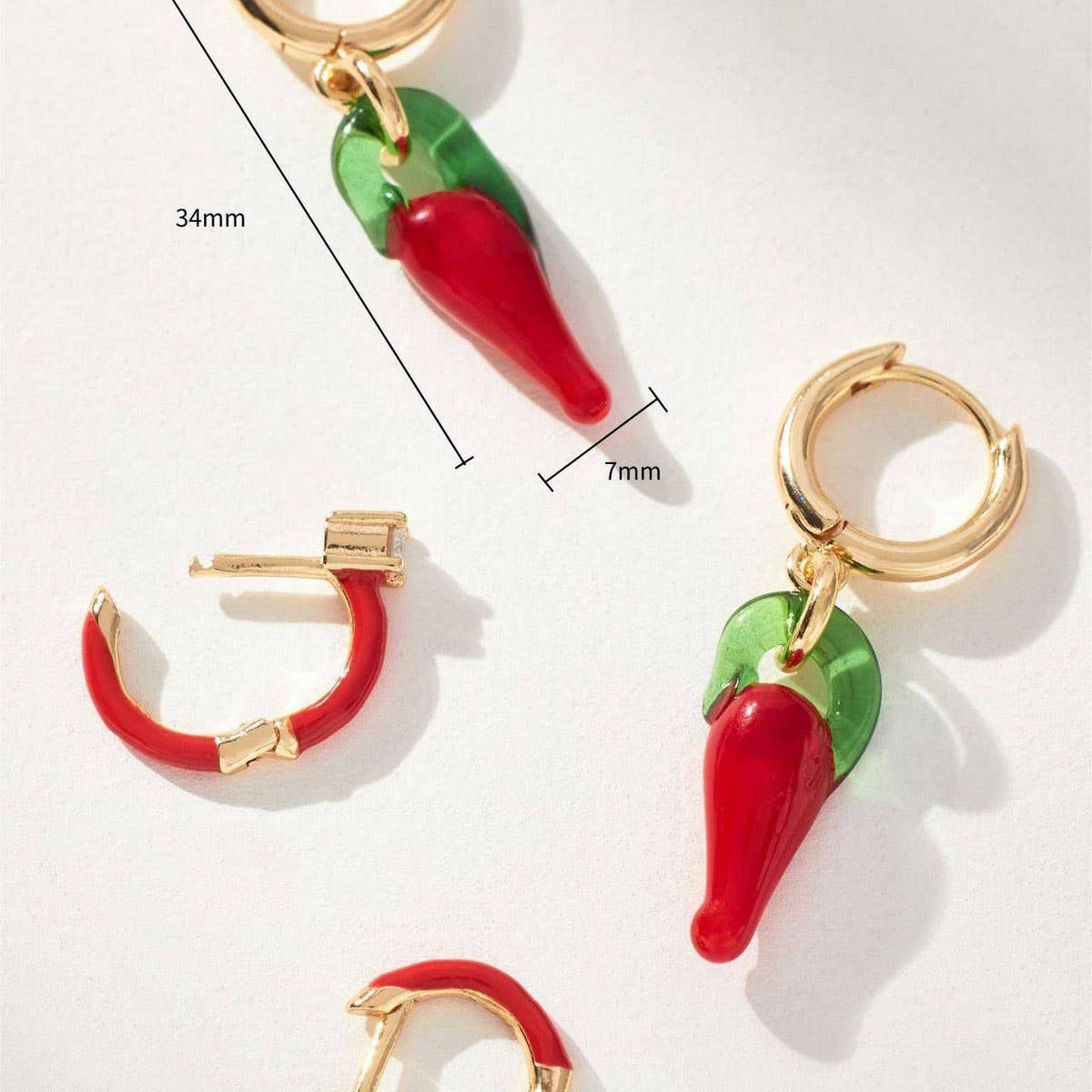 Colorful Fruit Zircon Earrings Stainless Steel