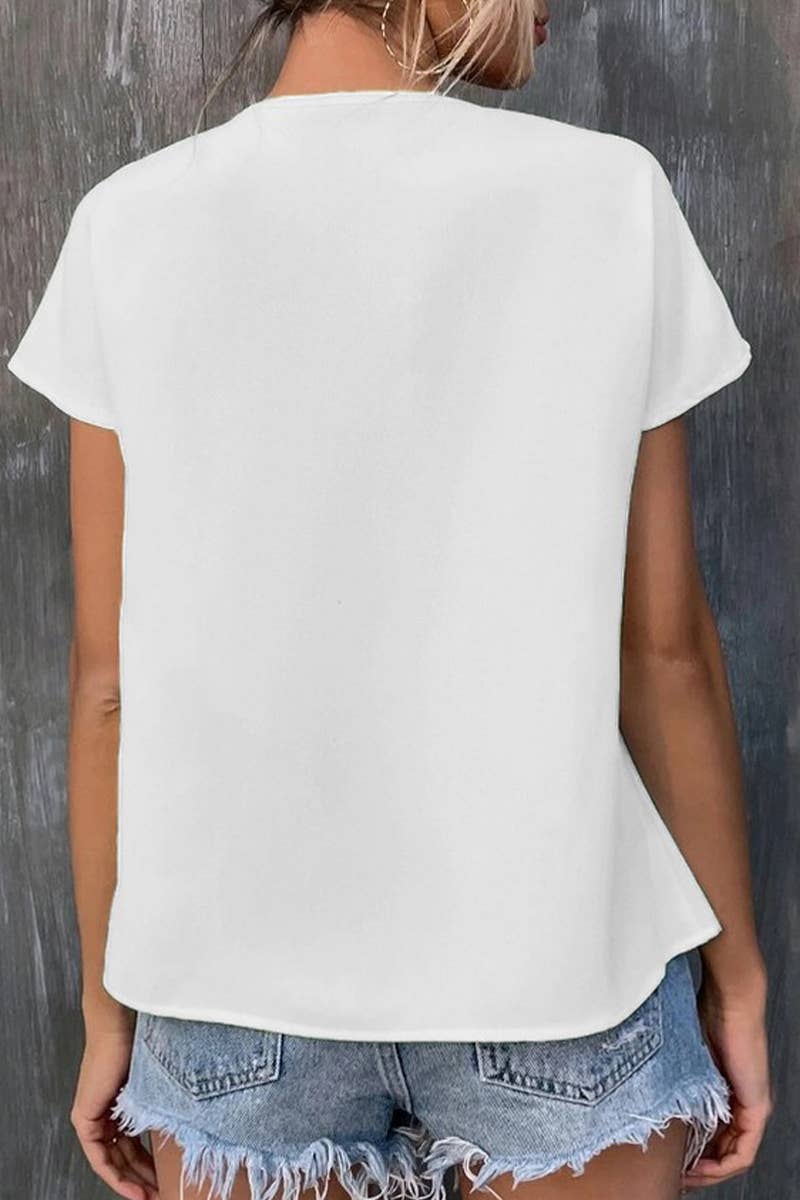 CWTSTS0662_SUMMER EMBROIDERED TASSEL TIE NECK SHIRT