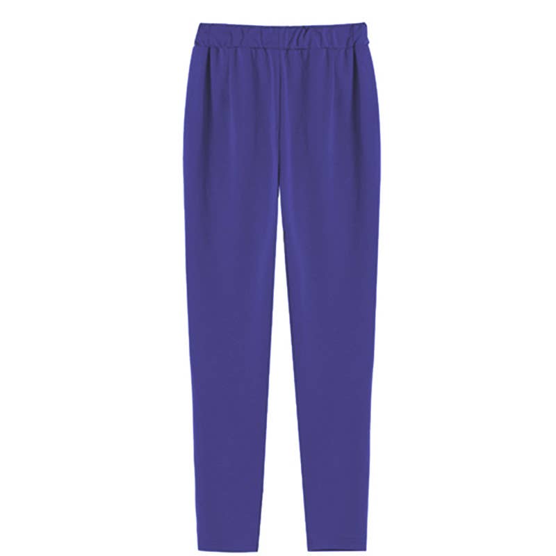 ELASTIC-WAISTED HIGH-WAISTED STRETCH HAREN PANTS