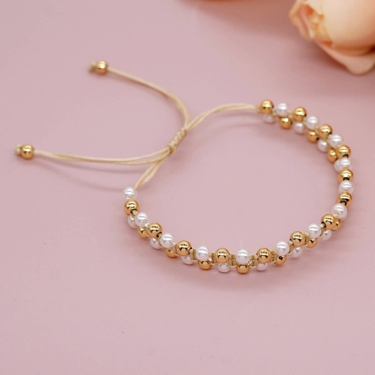 IMITATION PEARL BRACELET PURE HAND-WOVEN BRACELET