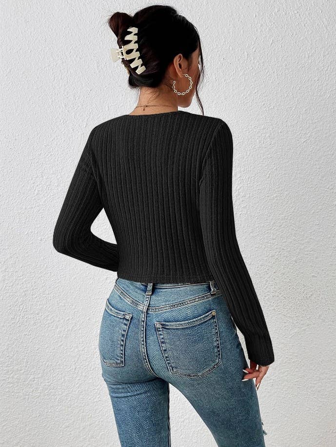 CASUAL TIGHT SOLID COLOR CREW NECK SWEATER