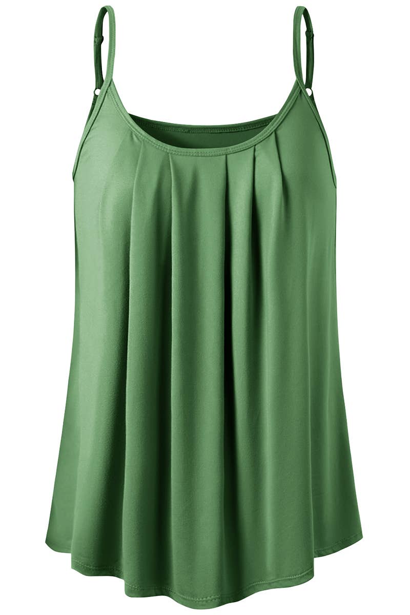 CWTTK229-P_Sleeveless Pleated Layered Cami Tank Knit Top