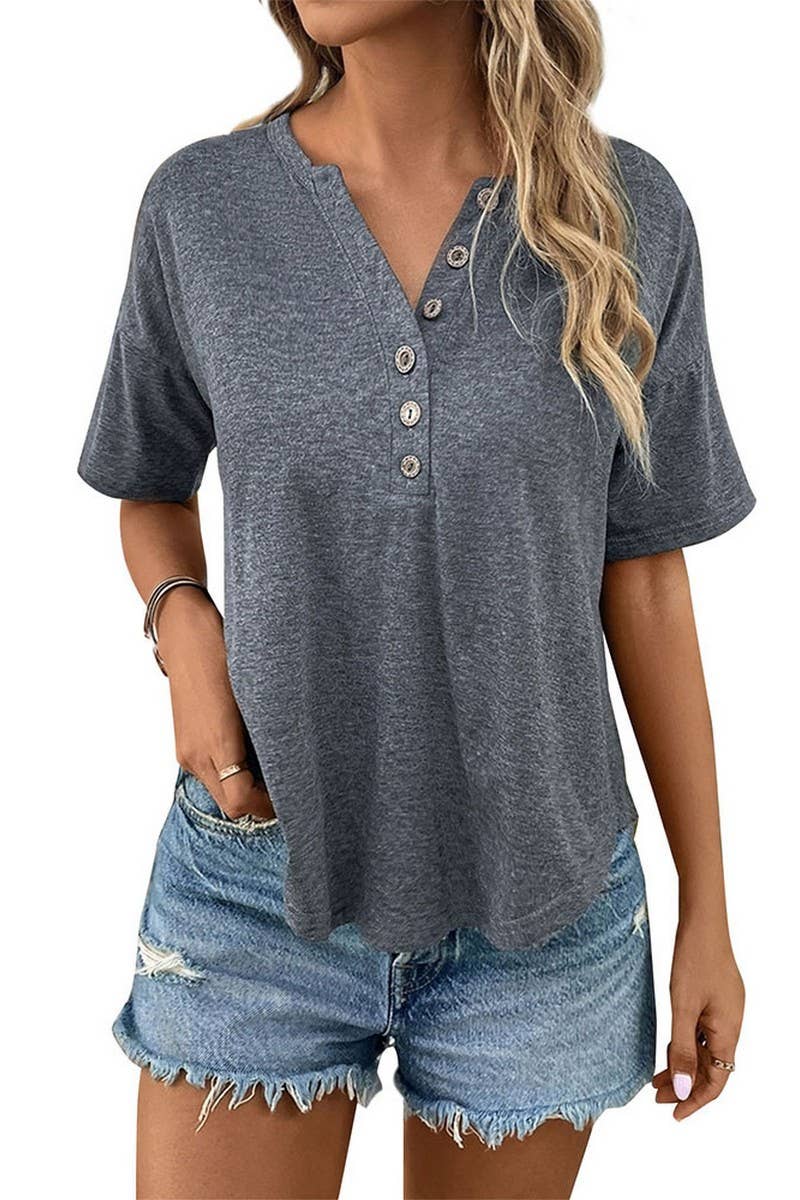 CWTTS1114_CASUAL V-NECK TOP