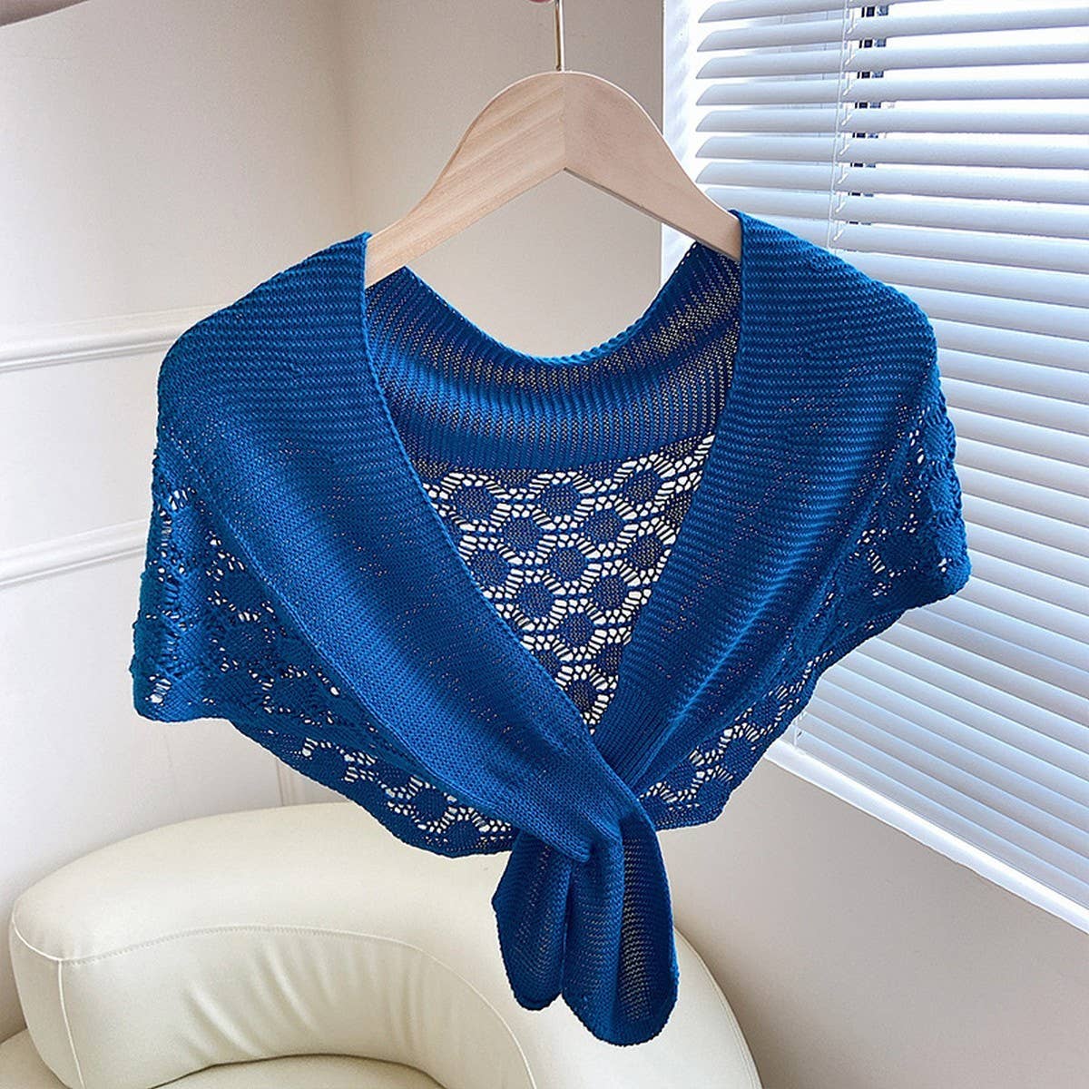 CWASC03112_SUMMER  KNIT TIE FRONT SHRUG FOR WOMEN