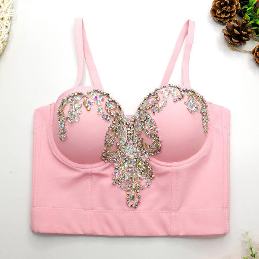 HEAVY BEADED RHINESTONE FISHBONE CORSET
