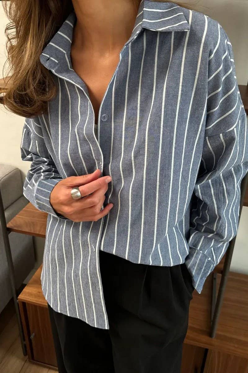 CWTSTL2896_STRIPED LONG SLEEVE BUTTON-UP SHIRT TOP