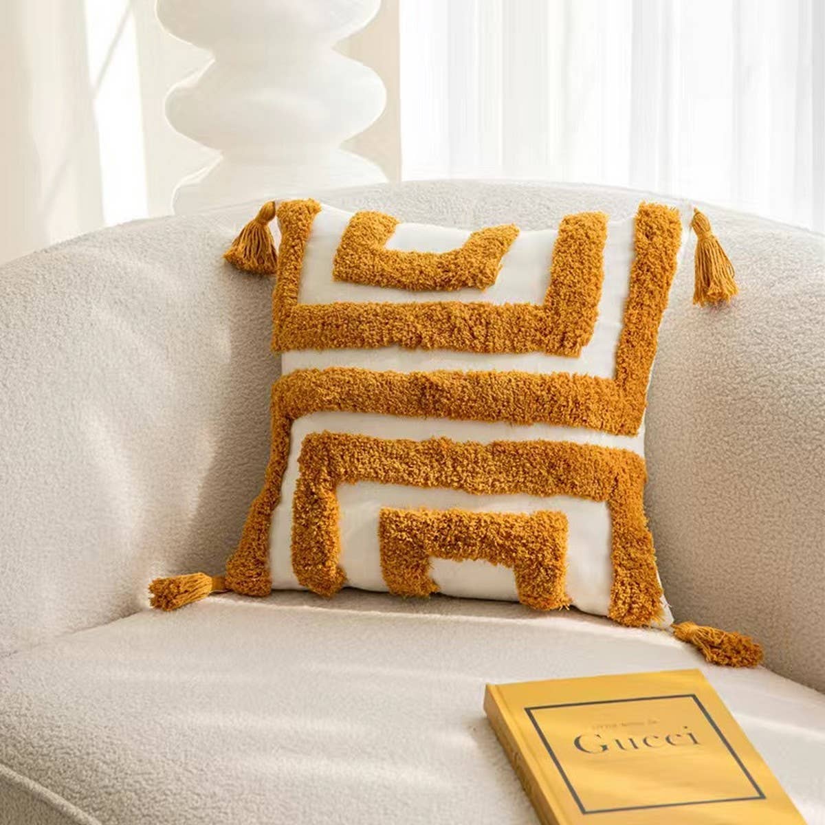 Cotton Linen Pillow Cover for Living Room Sofa &Bed