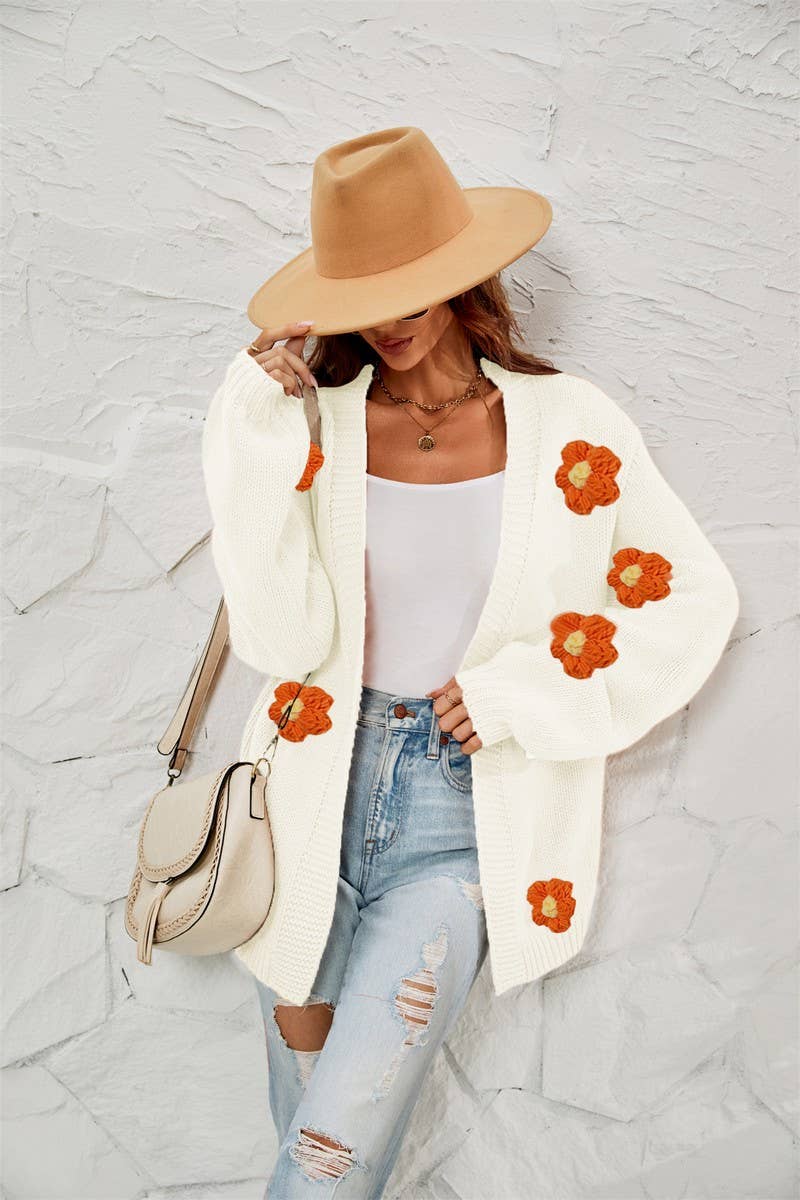 CWOSWL1659_Long Sleeve Casual Open Front Cardigan Sweater