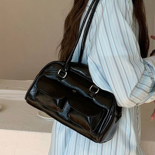 SOLID COLOR VINTAGE SHOULDER HANDBAG_CWAB2599