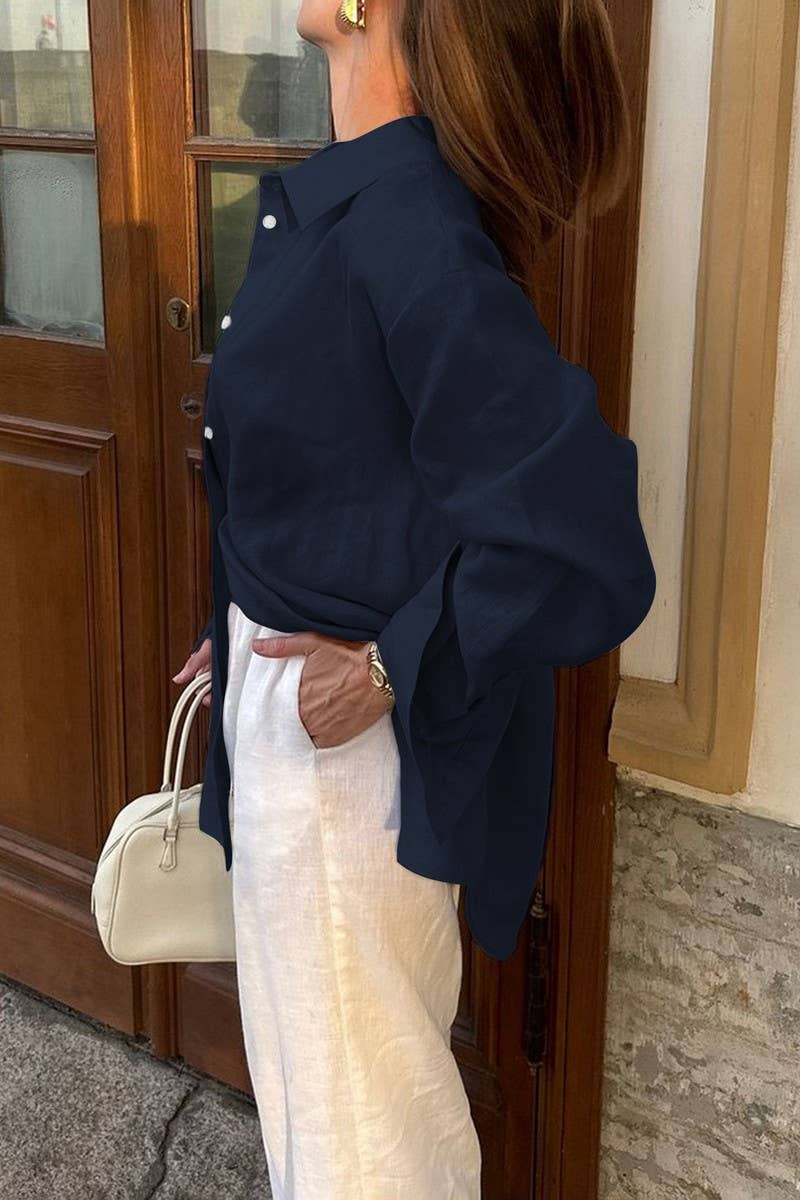 CWTSTL01004_CASUAL VACATION SOLID LONG SLEEVE SHIRT