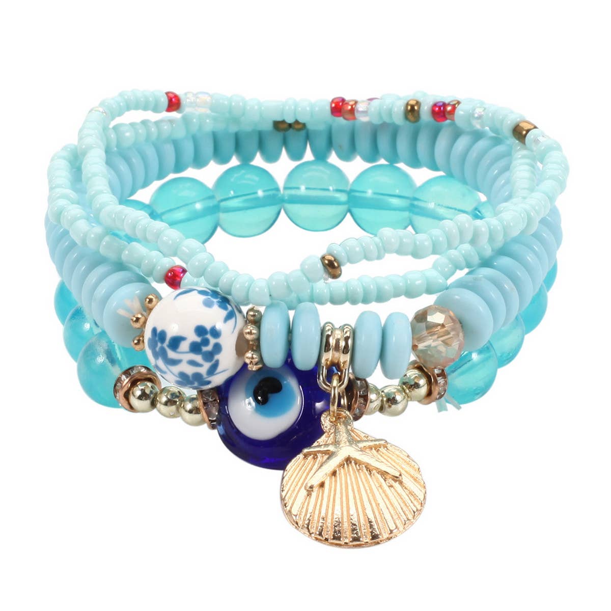 BOHEMIAN MULTI-LAYERED EVIL EYE BRACELET_CWAJE2214