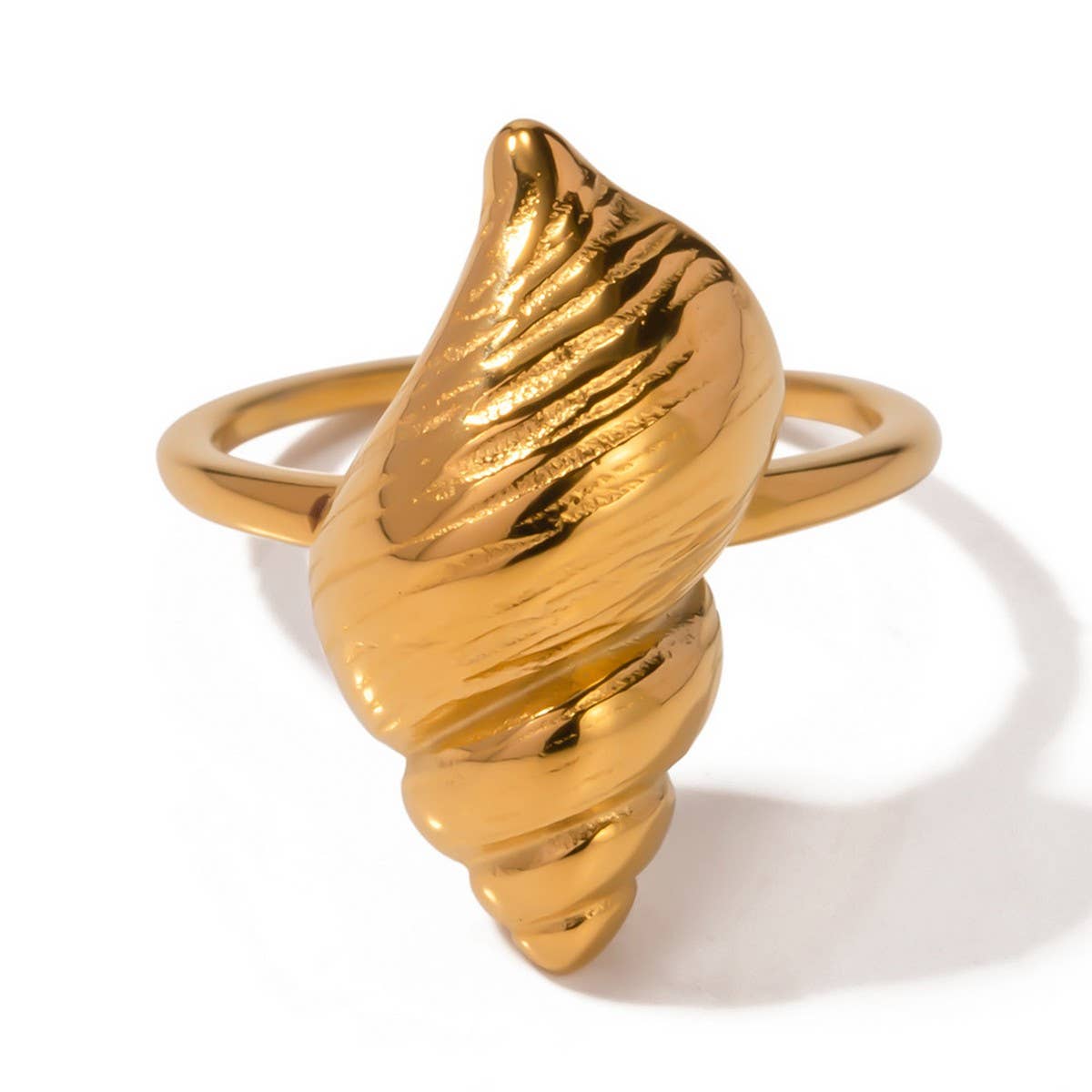 STAINLESS STEEL CONCH RING OCEAN THEME JEWELRY_CWAJE1225
