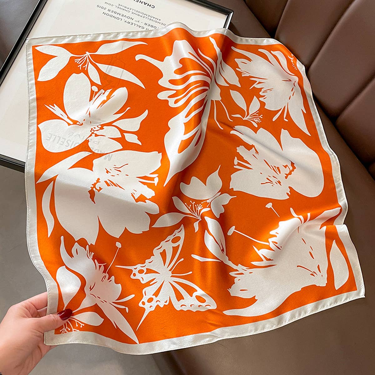 Floral Scarf for Women, Elegant Gift Square Wrap