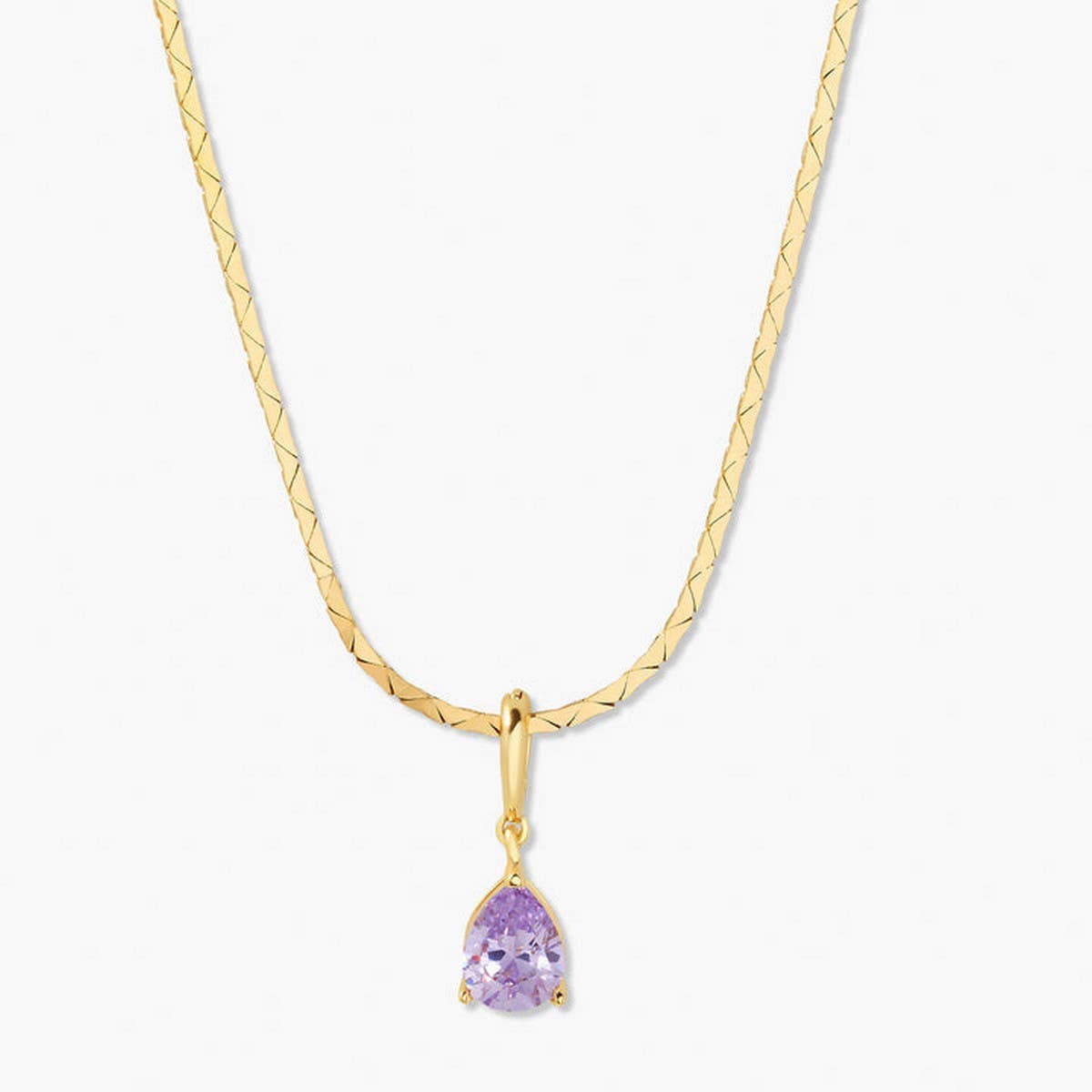 STAINLESS STEEL COLORED DROP ZIRCON NECKLACE_CWMM3921