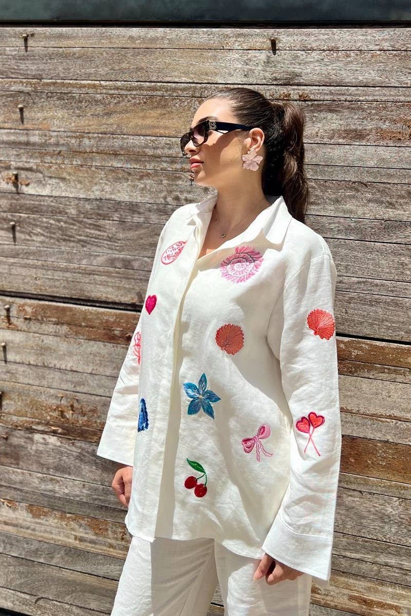 CWSTB1949_EMBROIDERED LONG SLEEVE SHIRT AND PANTS SET