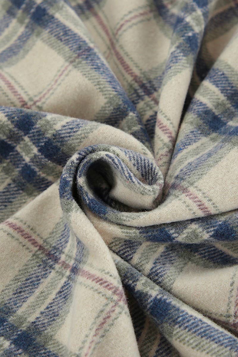 CWTBLL560_RETRO PLAID LOOSE LONG-SLEEVED SHIRT JACKET TOP