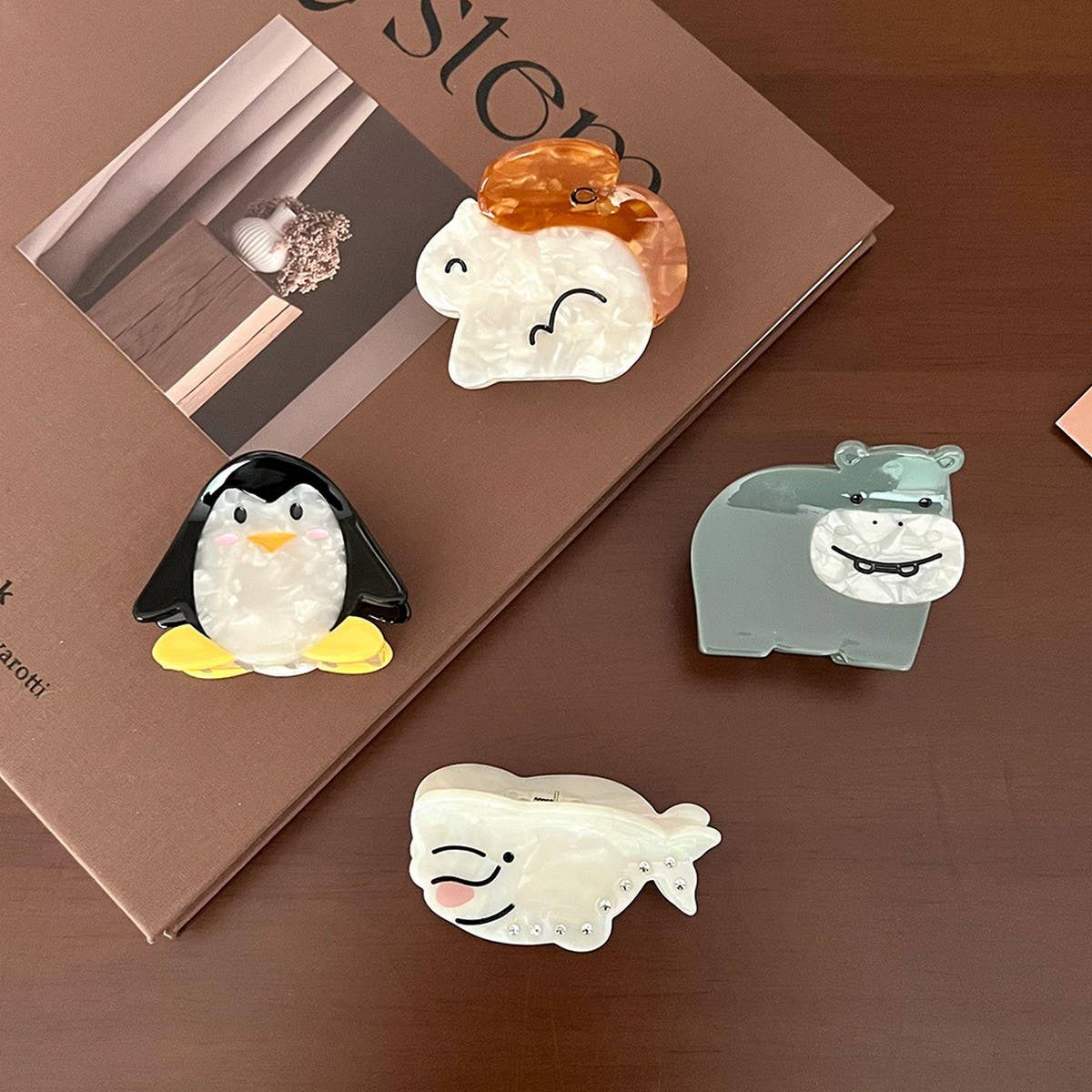 Cute Animal Acetate Hair Claw Clips for Girls