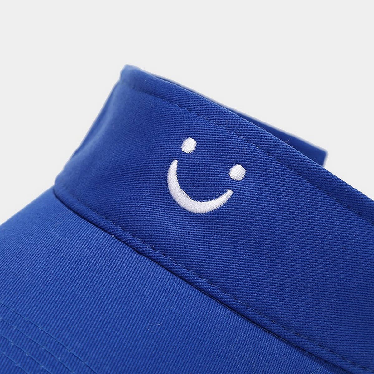 CWAH3178_CUTE U SMILEY FACE EMBROIDERED SUN VISOR