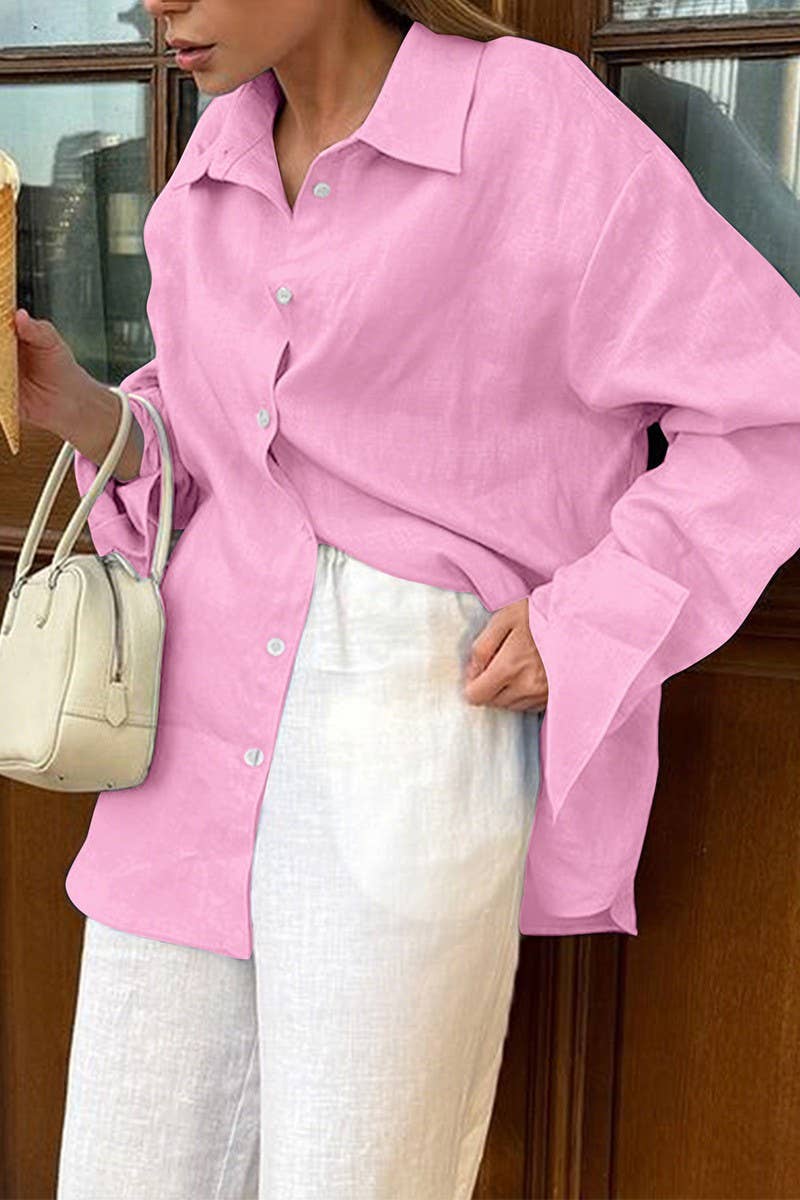 CWTSTL01004_CASUAL VACATION SOLID LONG SLEEVE SHIRT