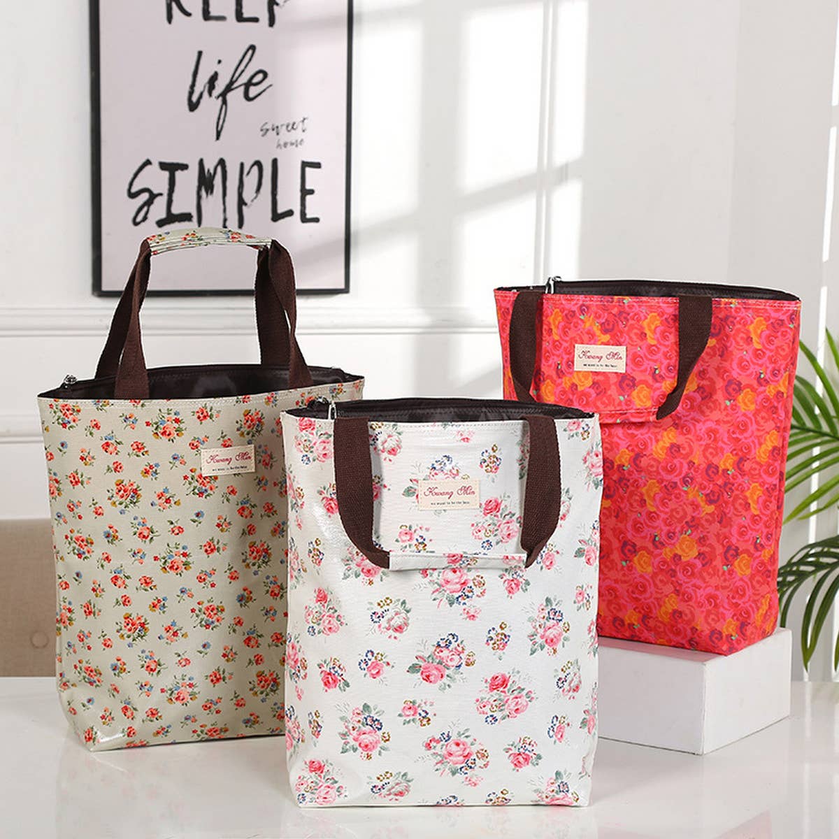 WATERPROOF FLORAL MULTI-LAYER CANVAS SHOULDER BAG_CUAB0189