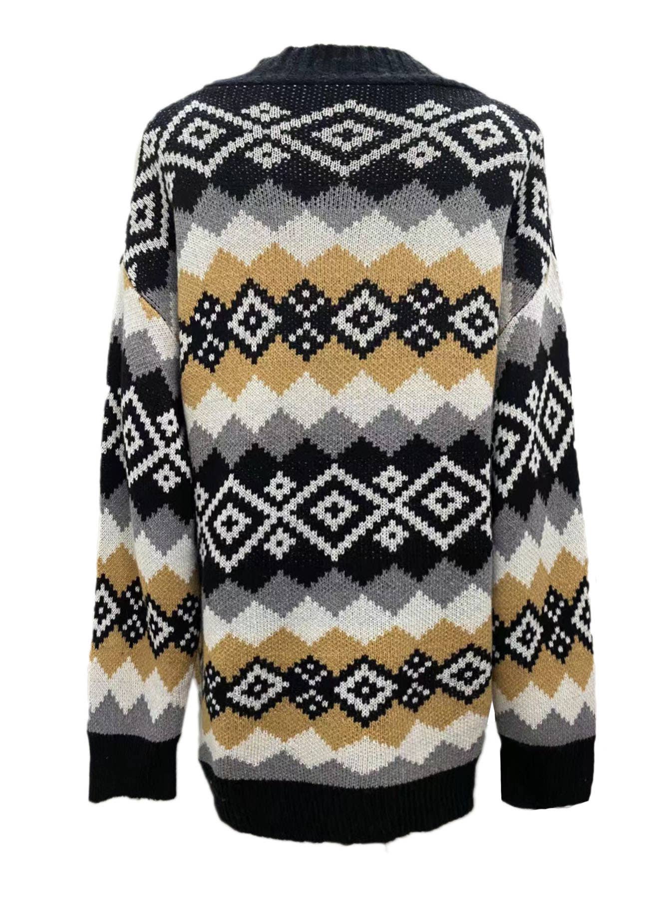 Christmas single-breasted knitted cardigan