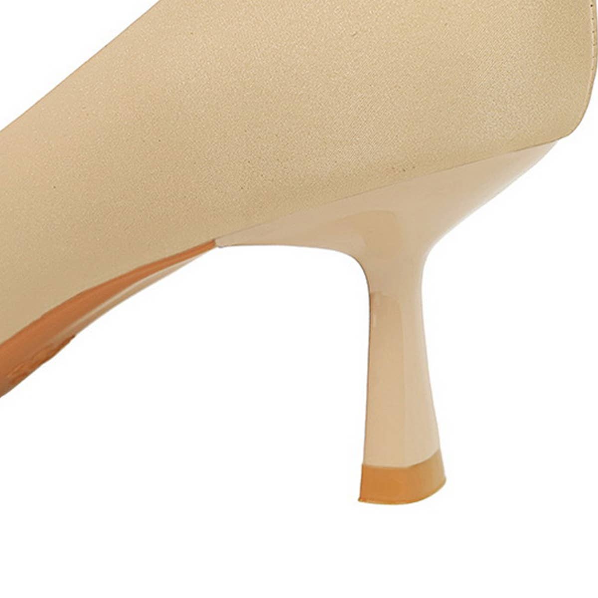 WOMEN SOLID COLOR SHALLOW POINTED TOE HIGH HEELS