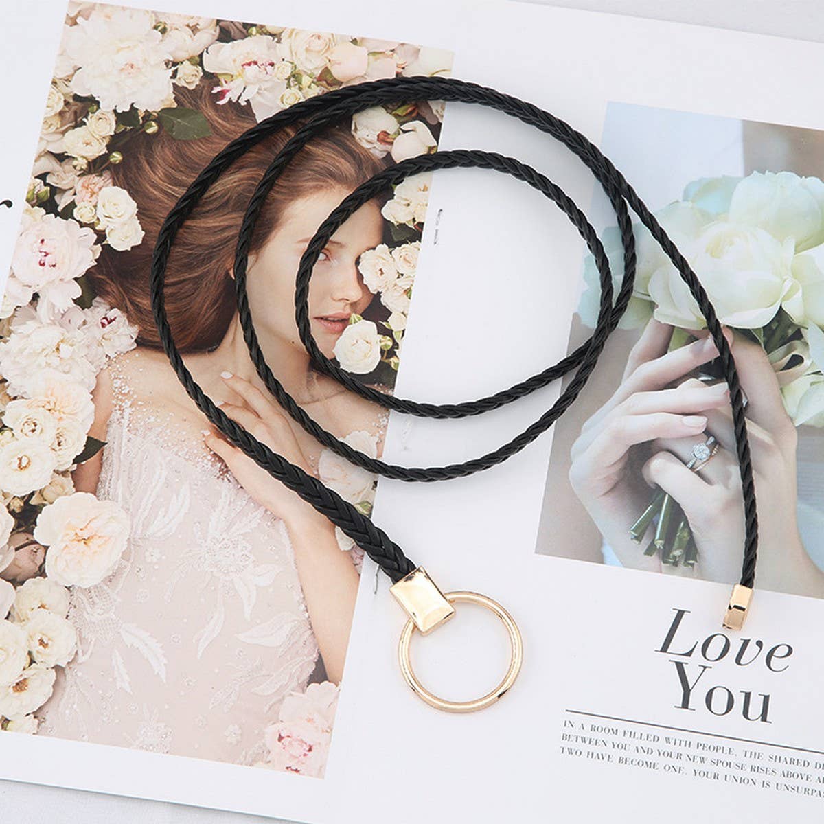 CWABE1180_FASHIONABLE ROUND BUCKLE KNOTTED TASSEL BELT