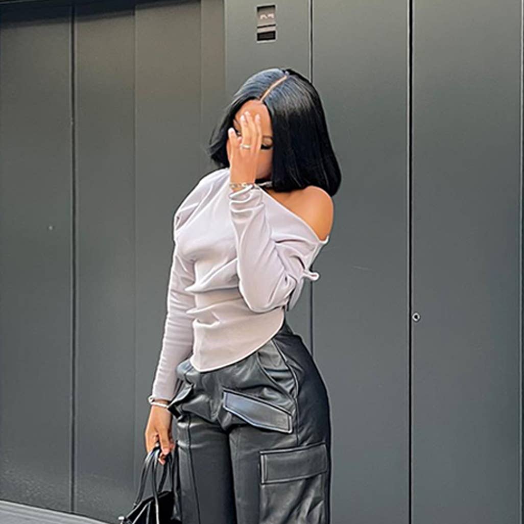 DIAGONAL NECKLINE IRREGULAR FASHION HOODIE