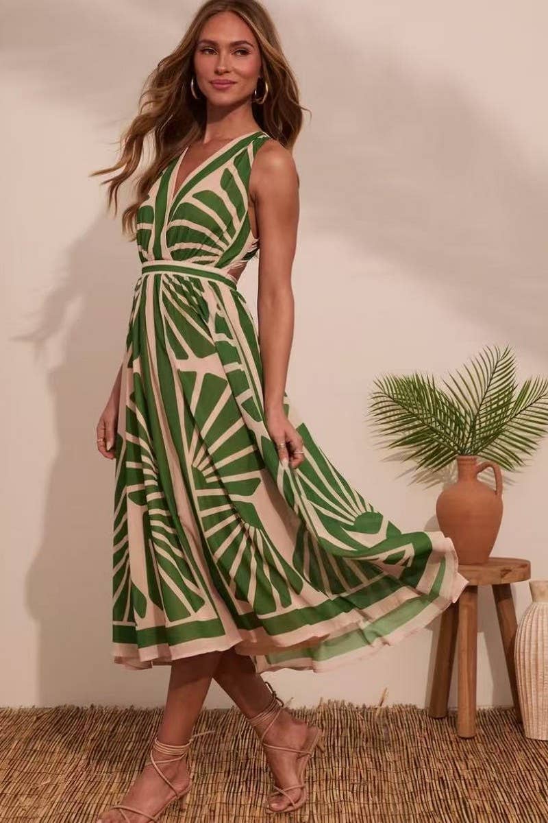 CWDMD5852_BOHO FLORAL V-NECK SLEEVELESS MAXI DRESS