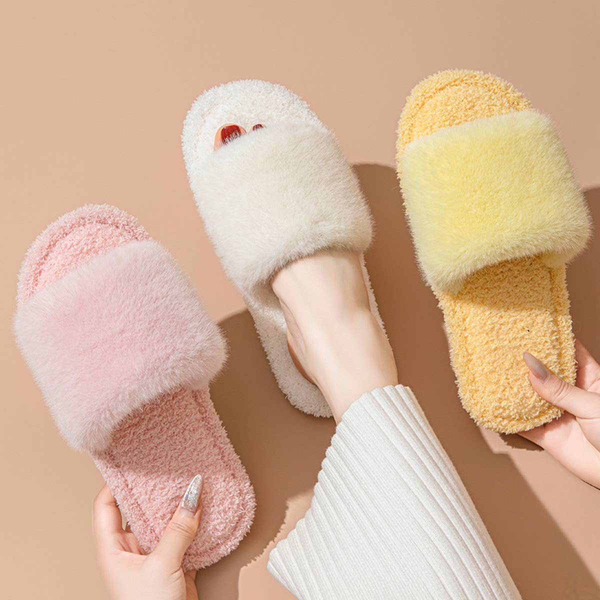 HOME AUTUMN AND WINTER OPEN COTTON SLIPPERS