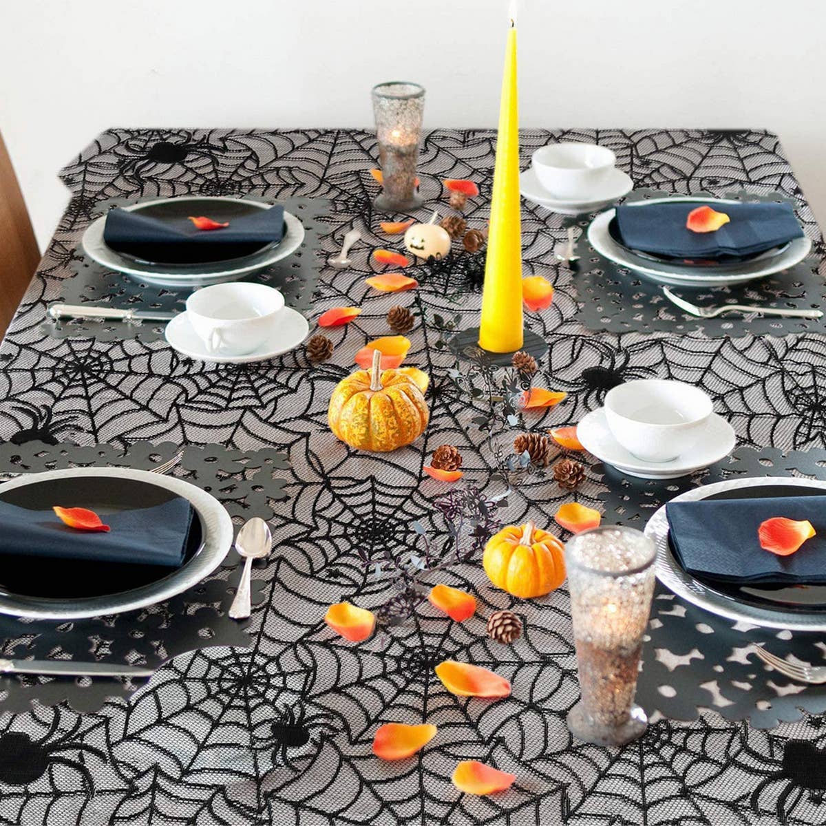 HALLOWEEN LACE SPIDER WEB WALLPAPER