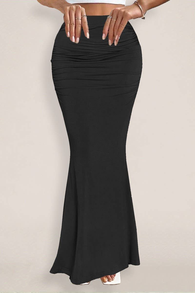 CWBLS0427_SUMMER SEXY HIGH-WAISTED RUCHED MAXI SKIRT