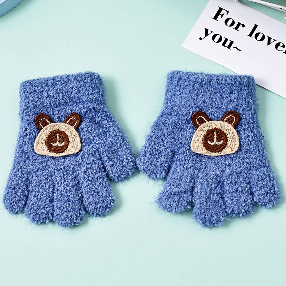CWAG0278_FLOWER BEAR RABBIT CHILDREN'S FIVE-FINGER GLOVES