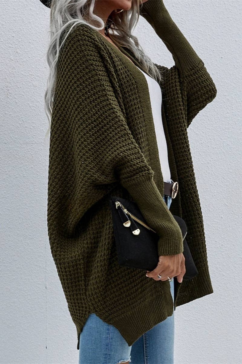 CWOCAL372 Oversized Open Front Casual Cardigan Sweater