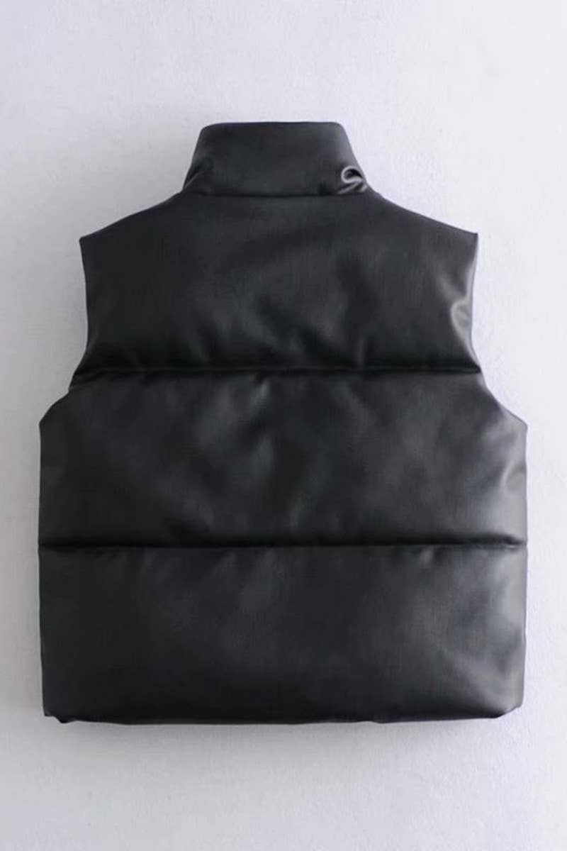 CWOV0327_HAND STUFFED COTTON LEATHER VEST