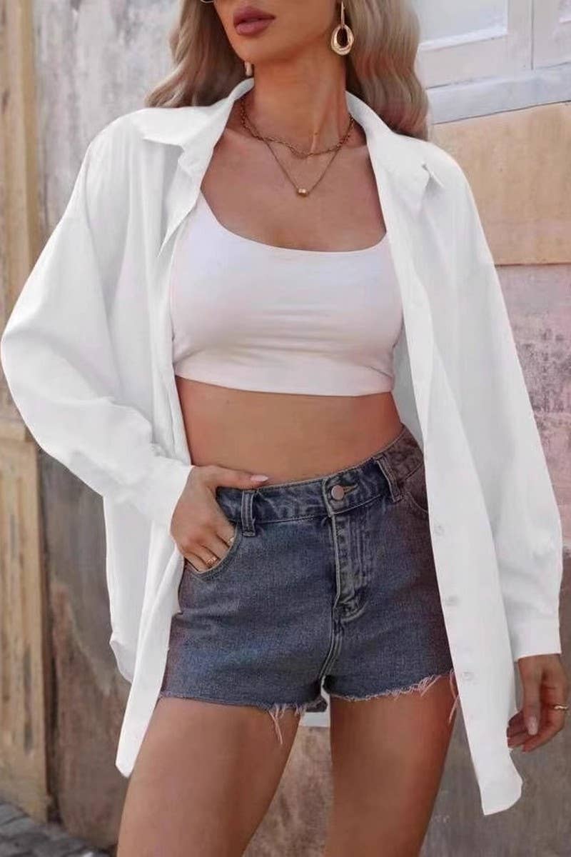 CWTBLL3877_FOUR SEASONS FASHION LOOSE LONG SLEEVE CARDIGAN