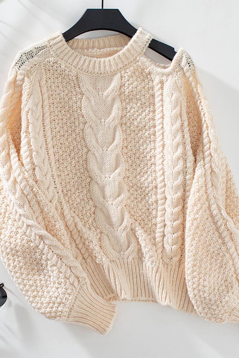 CWOSWL2922_SOLID CHUNKY KNIT OFF-THE-SHOULDER SWEATER