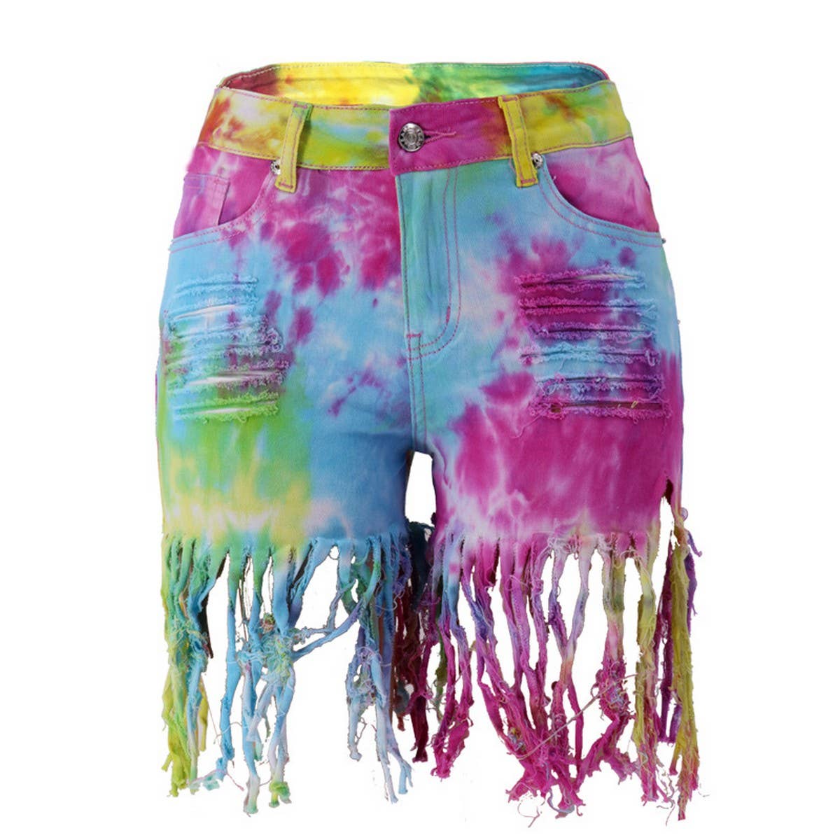 WOMENS DENIM SHORTS WITH TASSELS_CWJS0076