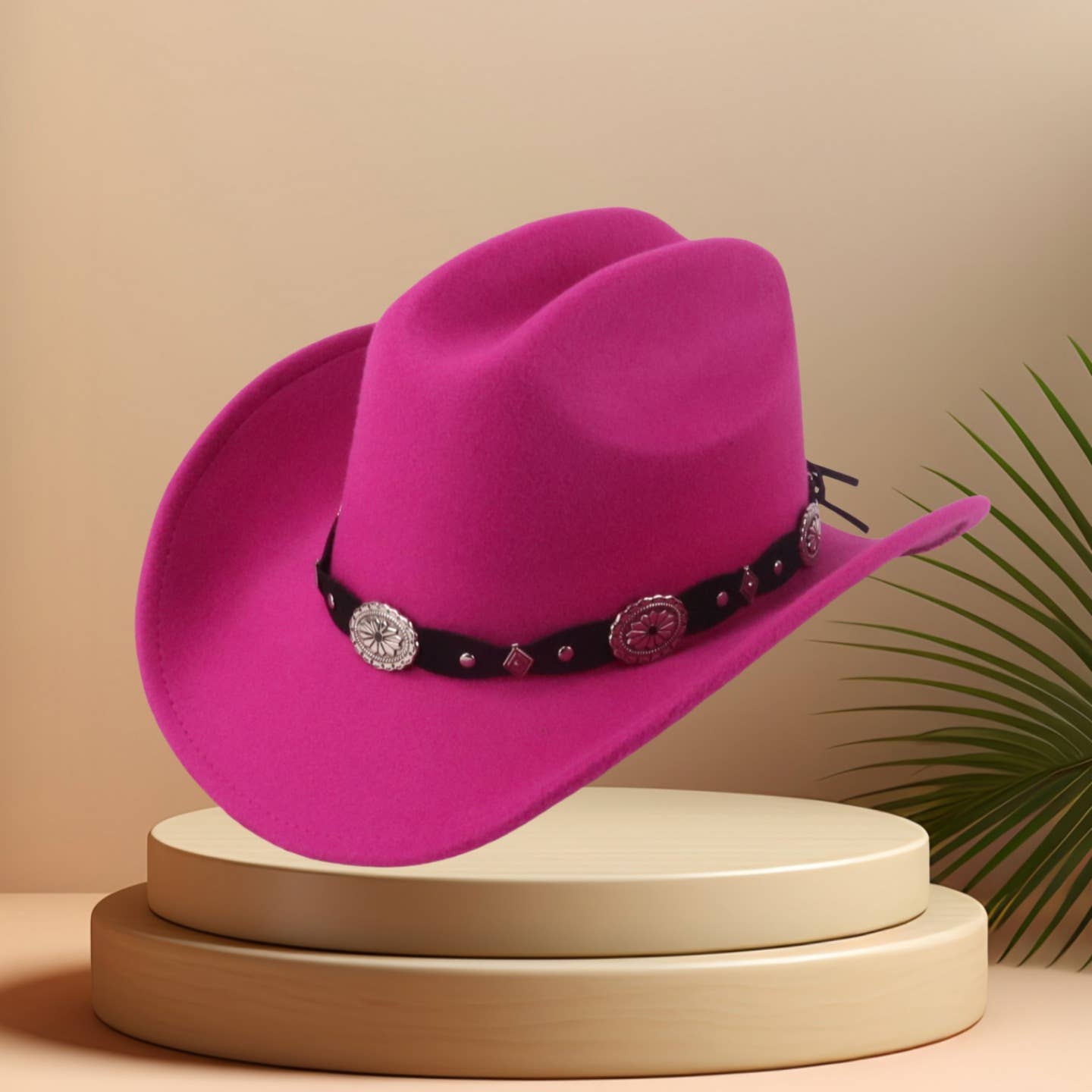 Ethnic Western Cowboy Hat with Belt for Show_CWAH3651