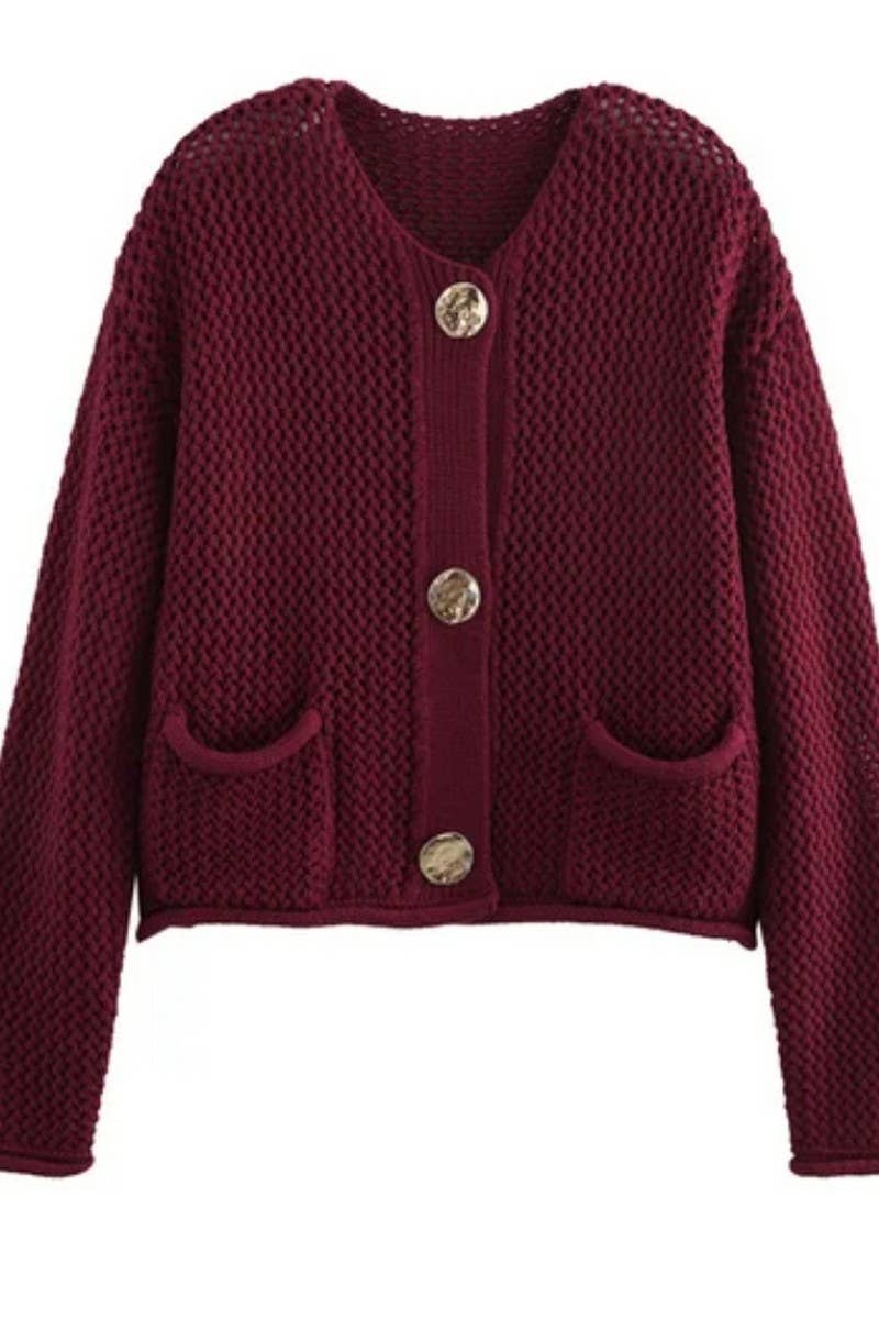 CWOCAL2290_CASUAL SOLID COLOR LONG SLEEVE KNIT CARDIGAN