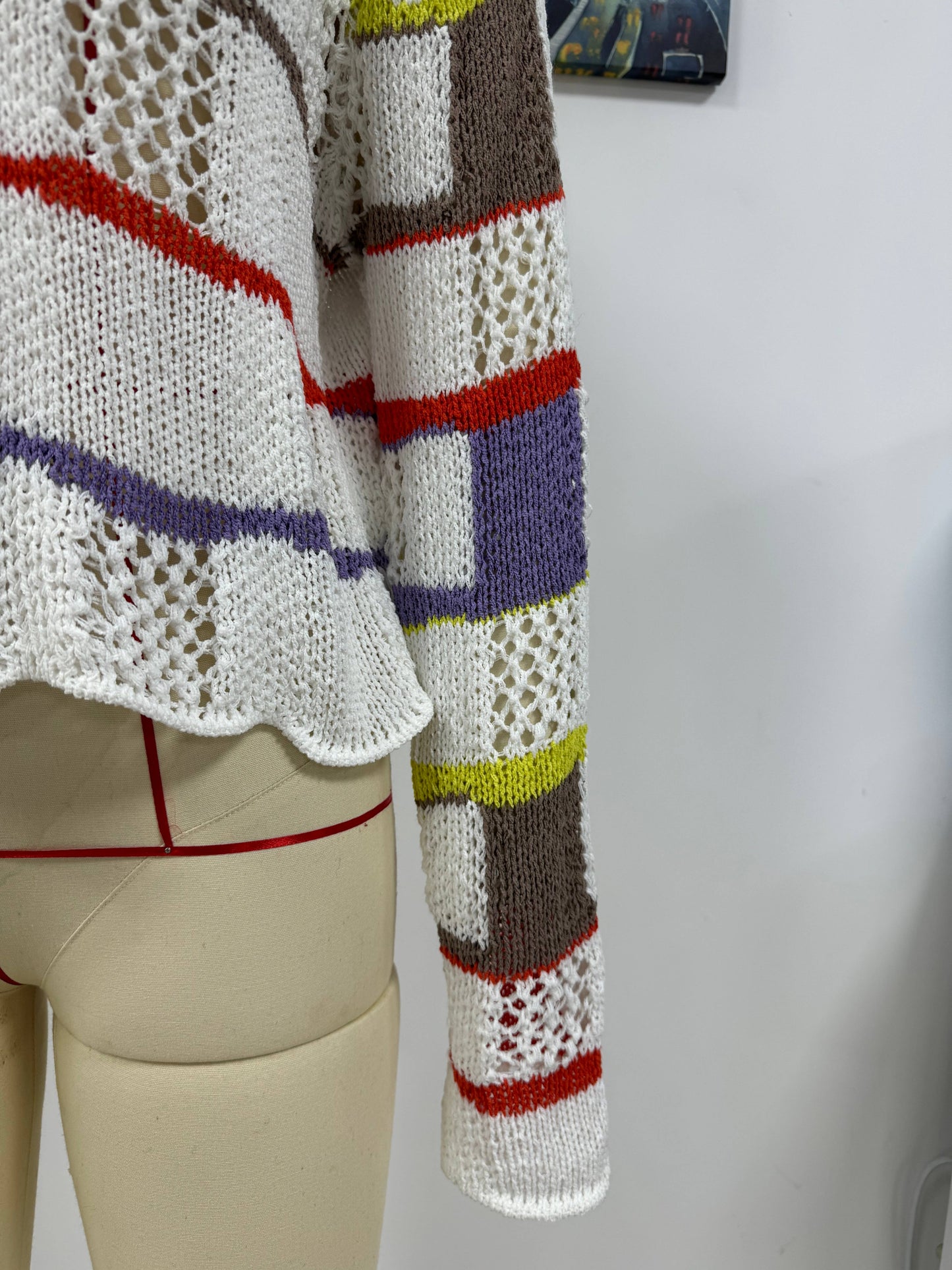 COLOR MATCHING LOOSE PULLOVER LONG SLEEVE SWEATER