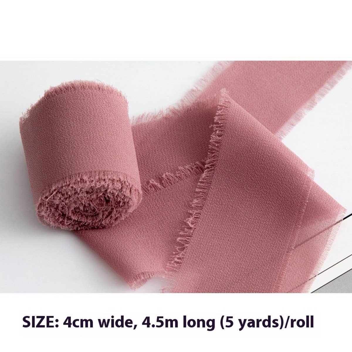 HAND-TORN RAW EDGE CHIFFON RIBBON SNOW YARN